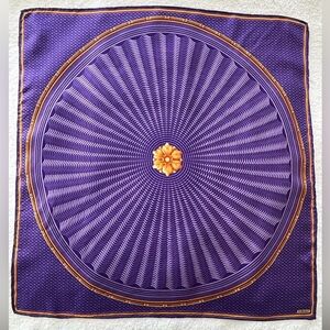 Faberge’ Vintage 100% Silk 18x18 Scarf Beautiful Jewel Toned Hand Rolled Edges